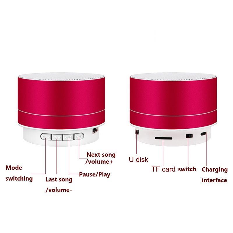 Subwoofer de metal portátil sem fio Bluetooth Speaker Computador Mini Bluetooth Audio MP3 Music Player