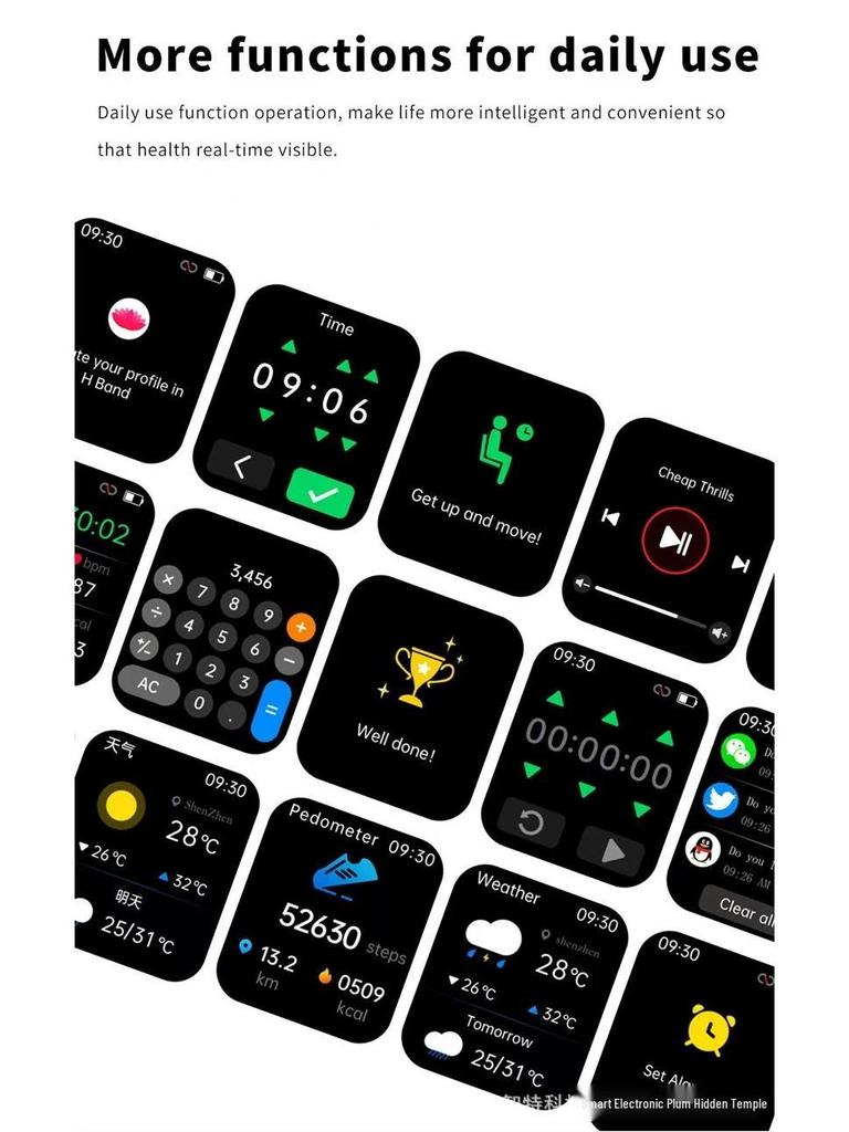 Cross-Border SM23 Smartwatch: Body Temp, Heart Rate & Blood Oxygen Monitor, Sleep Tracking, Pedometer, Sports Bracelet.