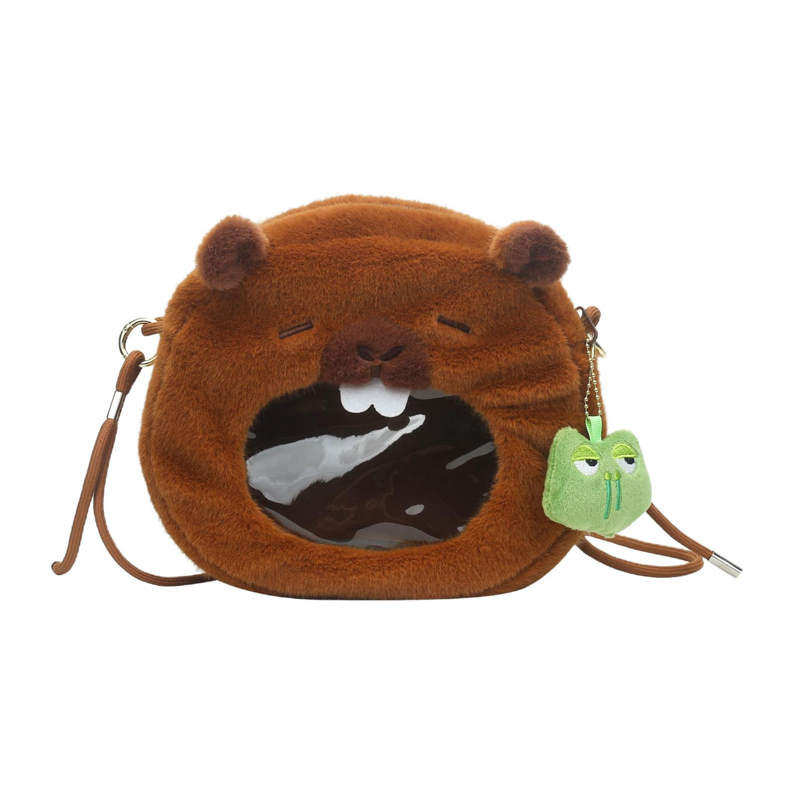 

Capybara Plush Animal Casual Bag Stylish Comfortable Cartoon Lifelike for Valentines Gift Festivals Birthday Gift Travel Dating