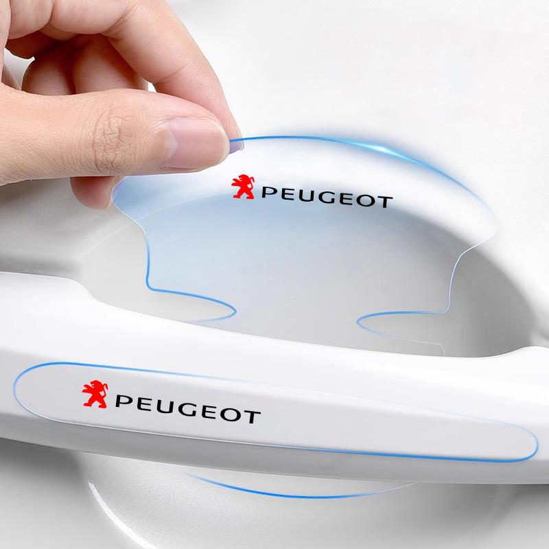 8pcs Car Door Handle Stickers Transparent Protector Film For Peugeot 206 307 308 b 207 3008 208 407 508 2008 5008 301 4008 506 201
