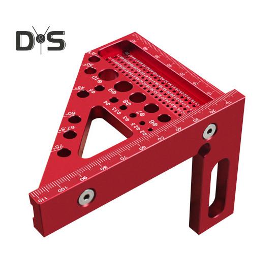 22.5-90 Degree Drawing Line Ruler with Pin 6-Hole Design High Accurate Portable Easy To Carry Carpenter Square Ruler Woodworking Tool