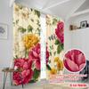 2pcs,2D Plane Printing Curtains Roller Blinds Pastel Floral Burst Versatile Fabric (without Rod) Art Deco Festive Use for Living