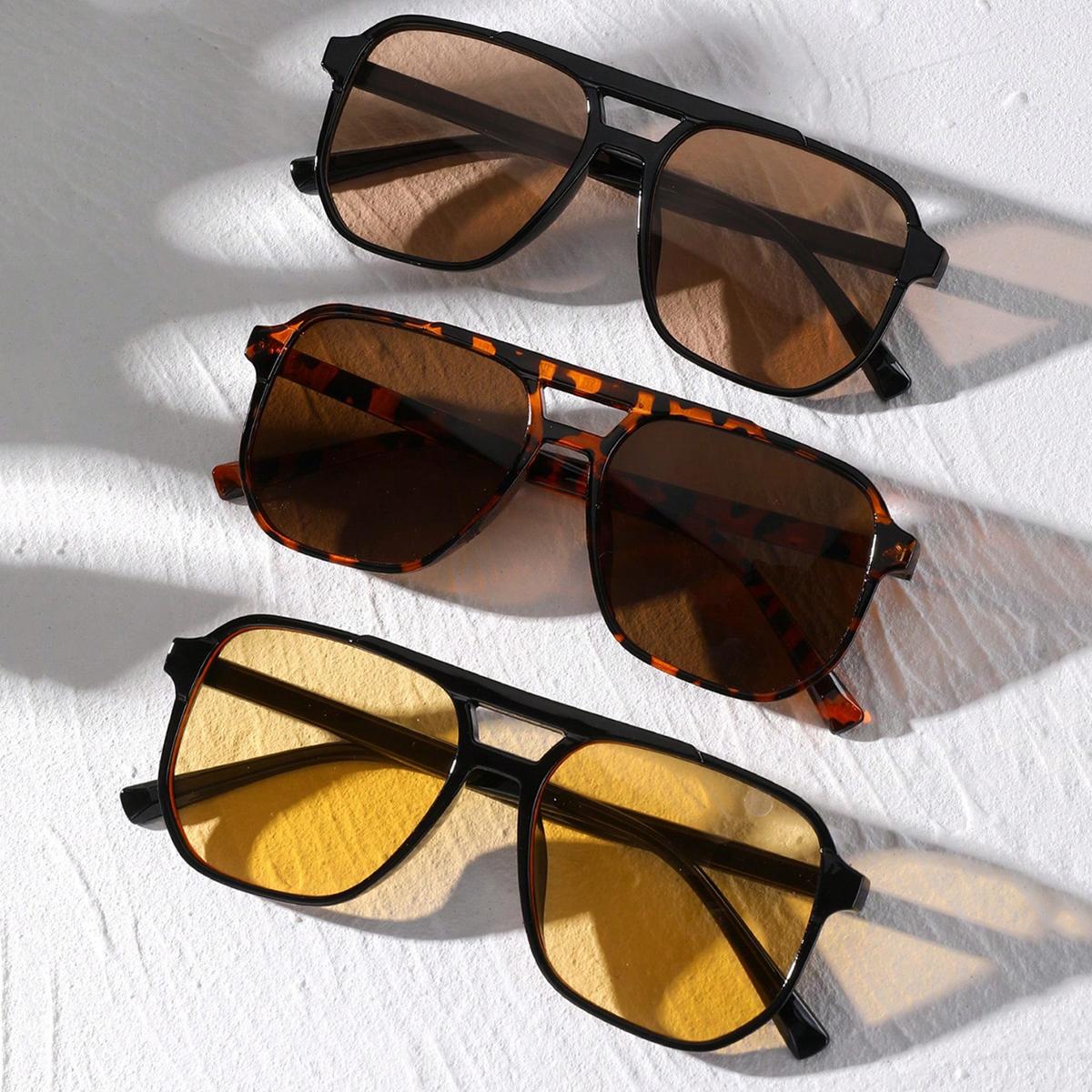 

Street 3 шт. женские модные очки с квадратными пуговицами и двойной переносицей