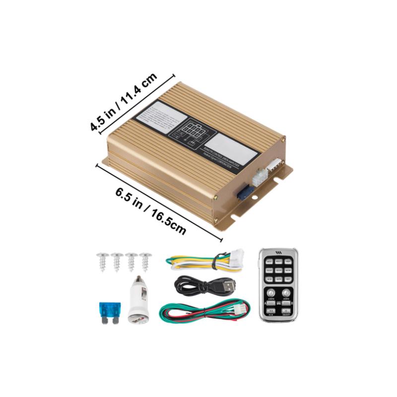 Automotive engineering vehicle alarm, car mounted loudspeaker, whistle horn, wireless multi tone remote control, sound rescue 12