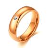 Stylish 5mm Stainless Steel Diamond Couple Ring for Men & Women