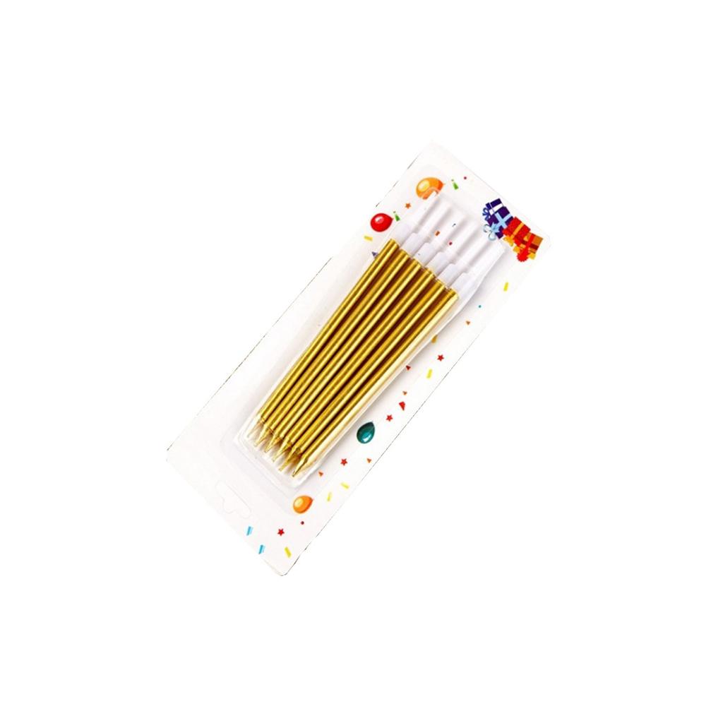 6 st Metall Guld Silver Födelsedagsljus DIY Färgglada Tårtdekorationer Bröllop Babyshower Tillbehör Färg Tårttopp