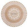 Large Round Jute Placemat Bohemian INS Style Silk Screen Printed Heat Resistant Table Mat Insulation Pad for Kitchen Dining Home Decoration