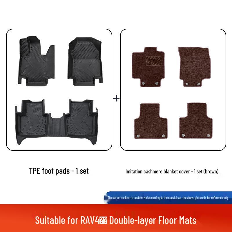 Compatible 2025 Toyota RAV4 Floor Mats, Fully Enclosed, TPE Material, 24 Fashion Plus Edition