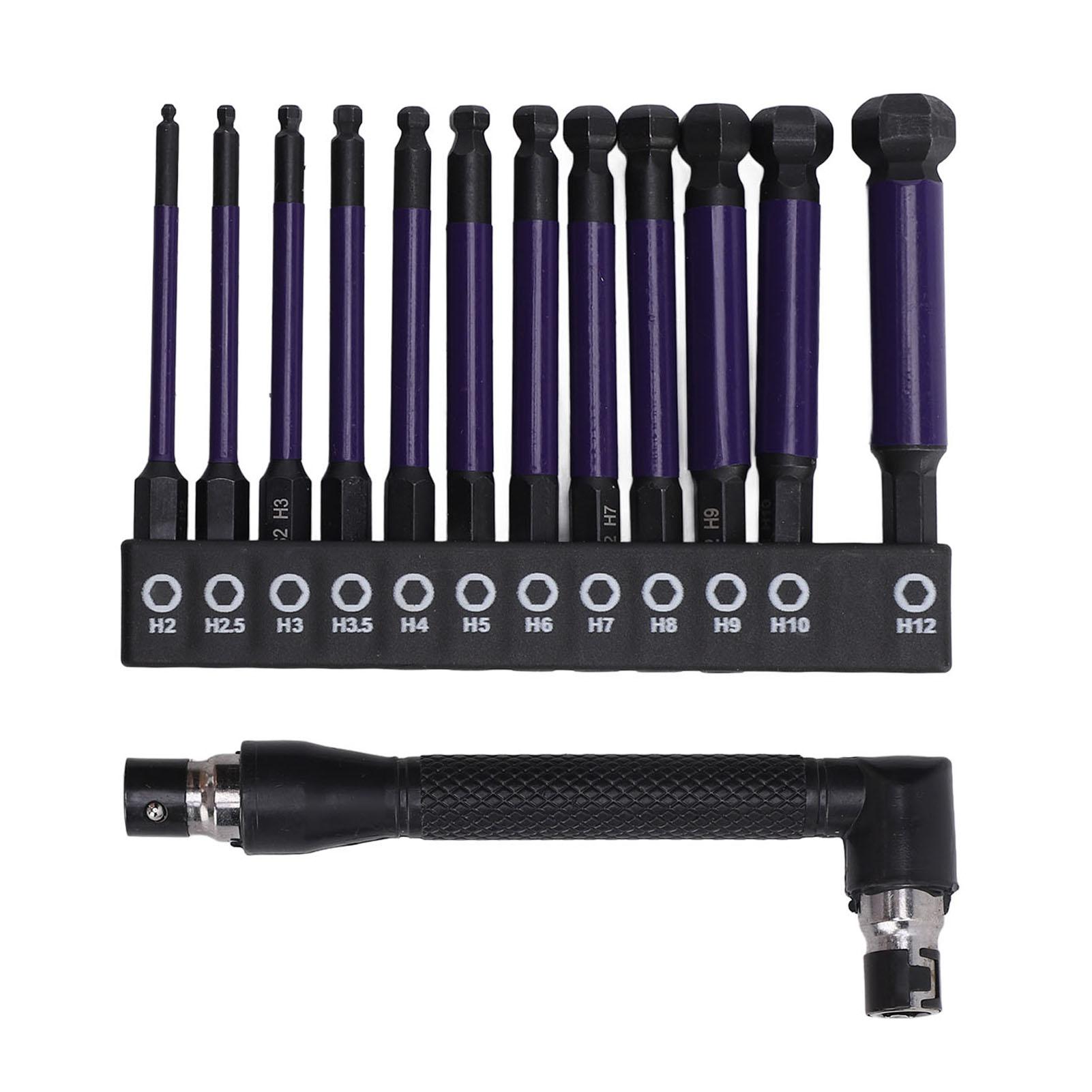 

13 шт. шестигранных отверточных бит с шаровым наконечником S2, набор из 14 высокоточных шестигранных отверточных бит с гаечным ключом