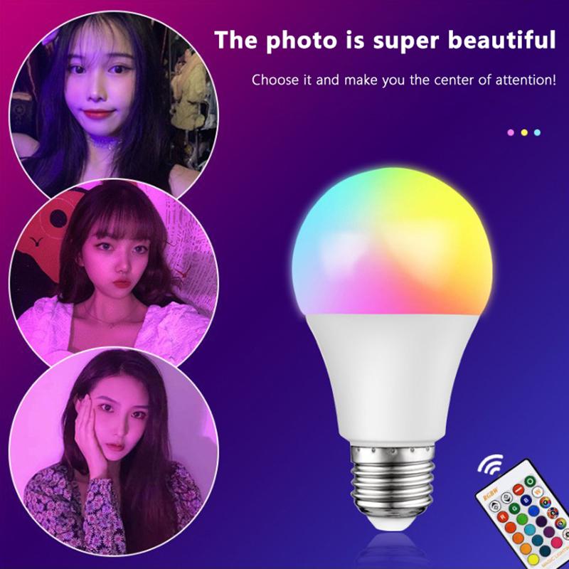 Spotlight Bulb E27 220V Rgb Led Light Bulb 5/7/10/15/20/30W Ir Remote Control Changeable Colorful Dimmable Rgbw Led Lamp