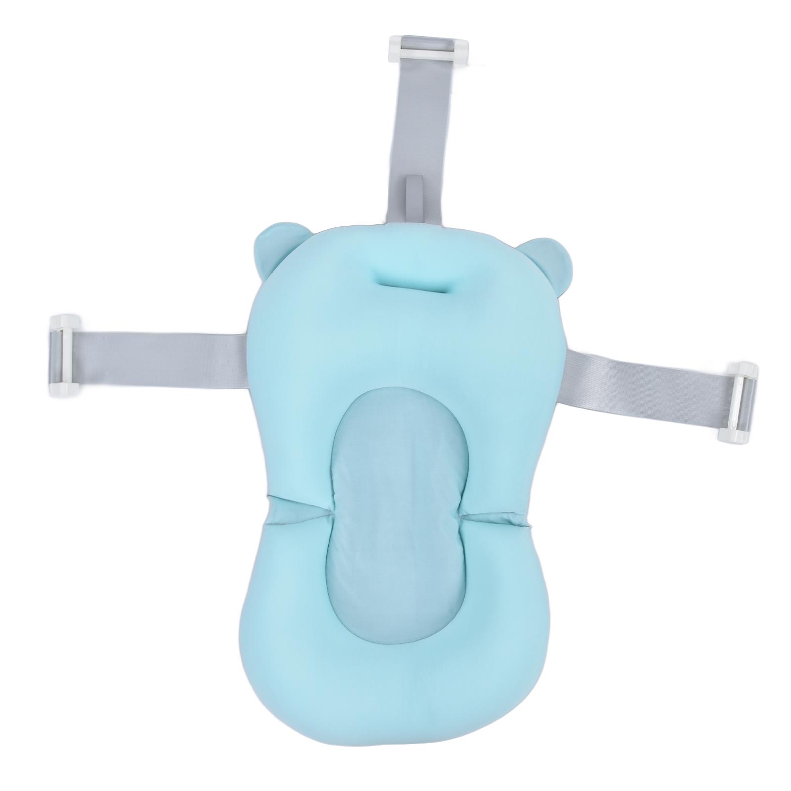 

Baby Bath Pad Appropriate Size Quick Drainage Soft Stretch Swimsuit Cloth Protecting Head Buckle Design Pillow