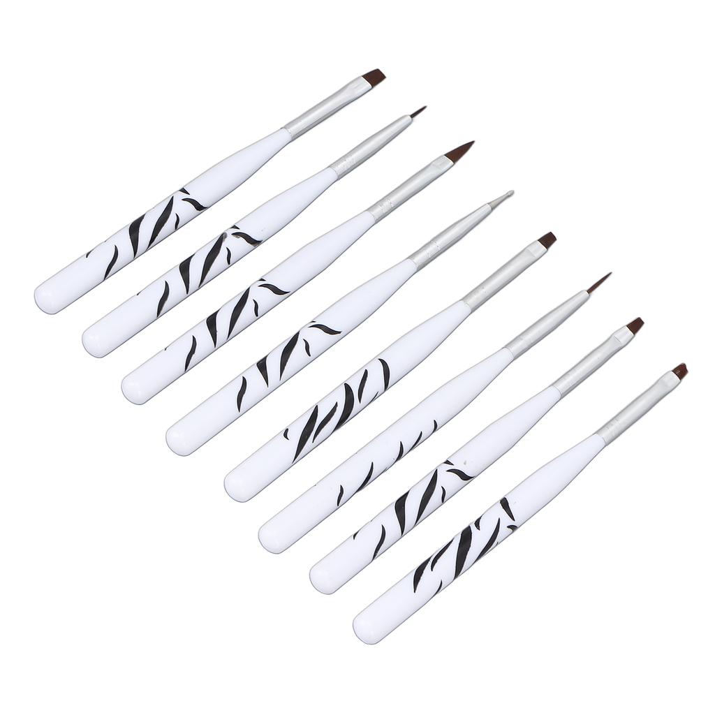 Set di 8 pennelli per nail art professionali per casa, salone di bellezza, pittura unghie, disegno, pennello liner per artista