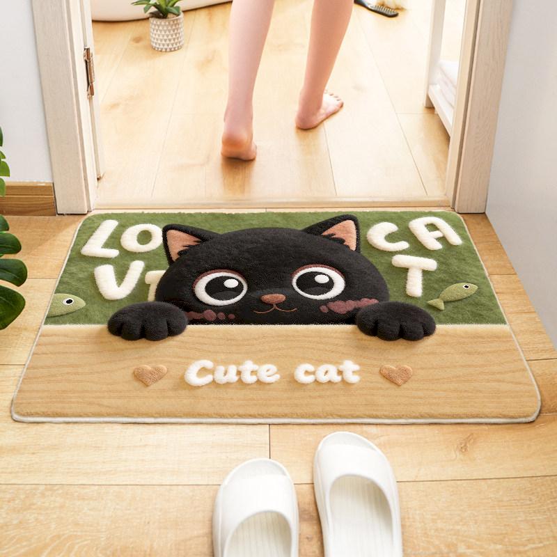 Cute Cartoon Animal Floor Mat Quick drying Non slip Foot Mat Entrance Soft Water absorbing Door Mat Home Decoration