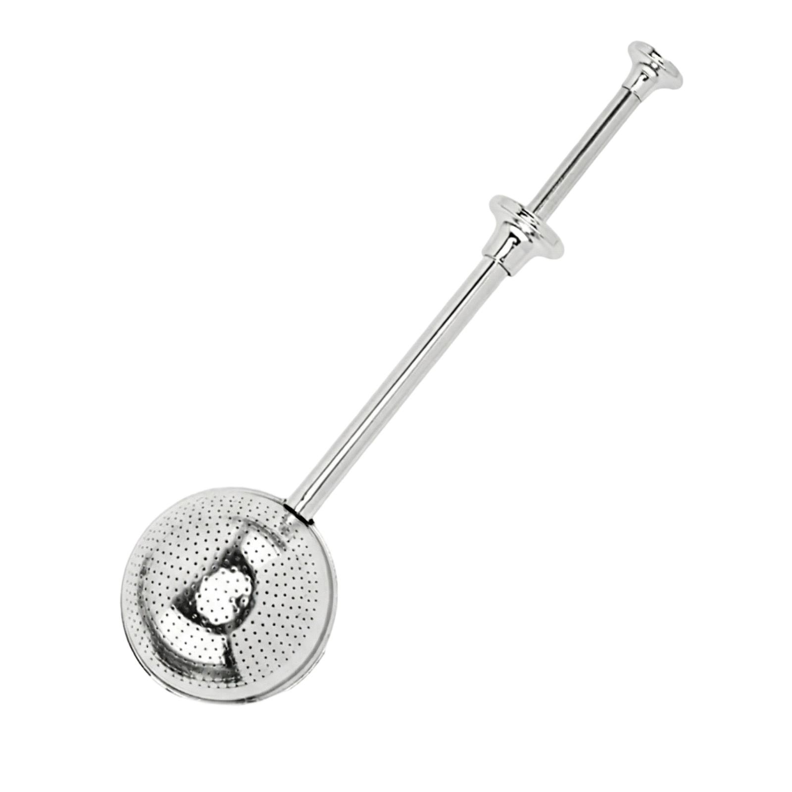 

Stainless Steel Powder Spreader Ball Press Type Telescopic Tea Filter One Size