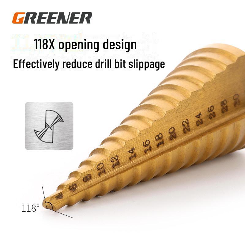 Green Forest Stainless Steel Step Drill Bit for Metal
