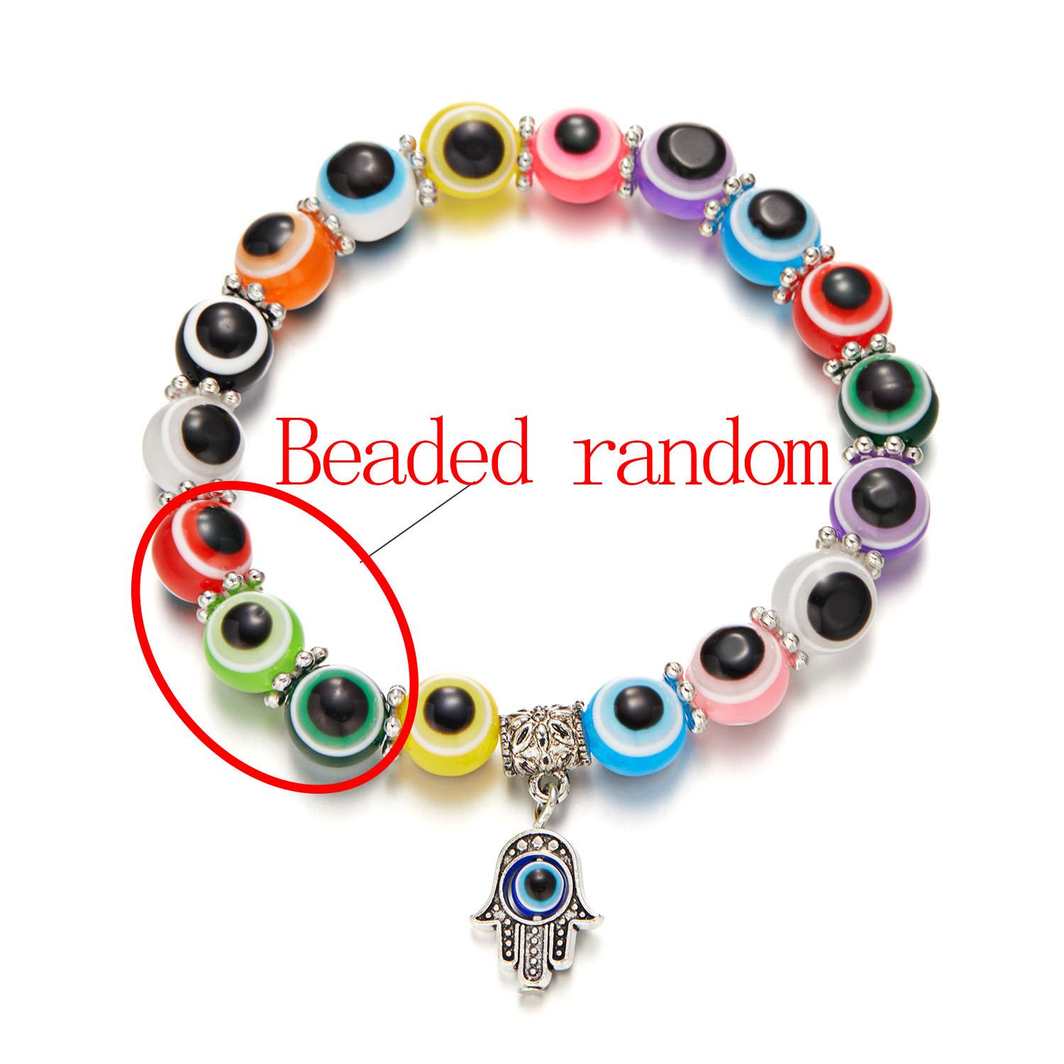 Lucky Turkish Evil Eye Beaded Bracelet 2026 New Design Colorful Eyes Fatima Hand Pendant Bracelets For Women Men Couple Jewelry