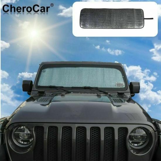 Windshield Sunshade Heat UV Shield Sun Visor Proetctor for Jeep Wrangler JL JT