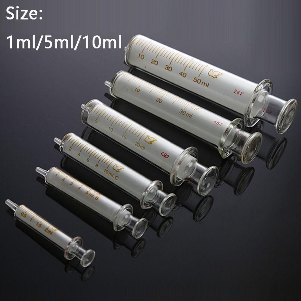 10PCS Glass Syringes for Liquid 1ML 5ML 10ML Transparent Glass Syringe Metal Needle Measuring Syringe Tools Mobile Phone Repair