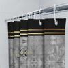 Black Gold Gray Shower Curtain Custom Name Monogrammed Bathroom Decor Custom Size