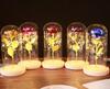 Gold Foil Rose Eternal Flower Glass Cover Gift for Valentine's Day, Christmas, New Year