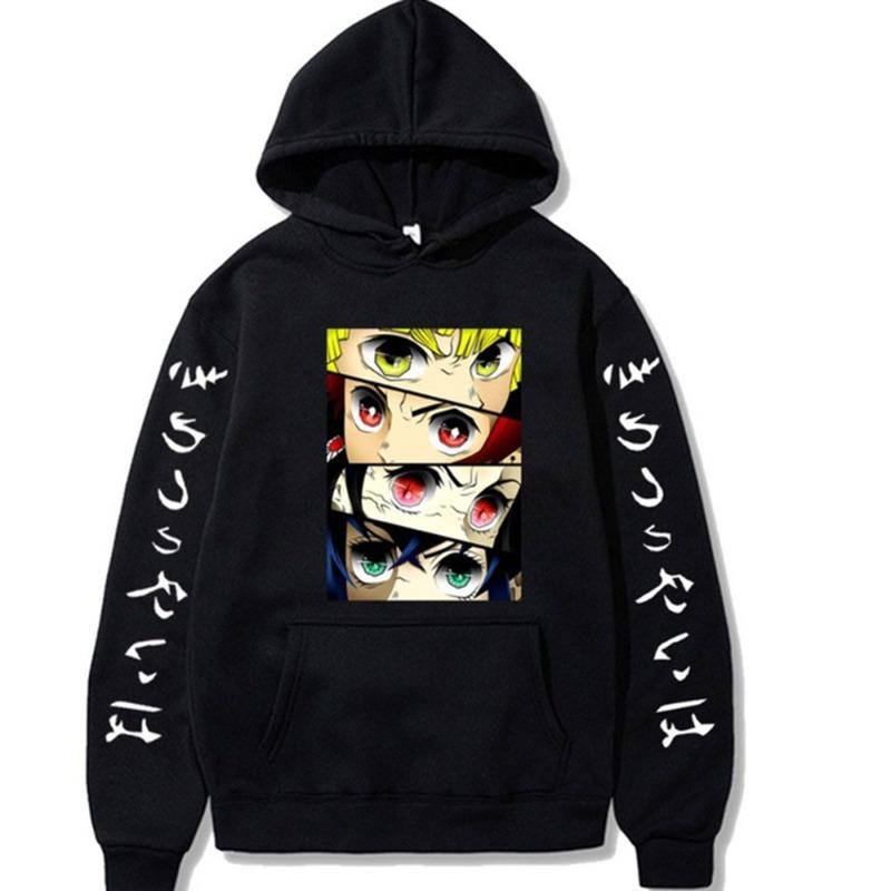 Japanese Animation Hoodies Print Fashion Sweatshirt Casual Unisex Autumn Winter Fleece Streetwear Tops Male Sudaderas