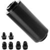 BARTOO Universal 50MM 100 Micron Inline Fuel Filter With 6AN 8AN 10AN Adapter For Filtering Gasoline, Diesel, E85-Black