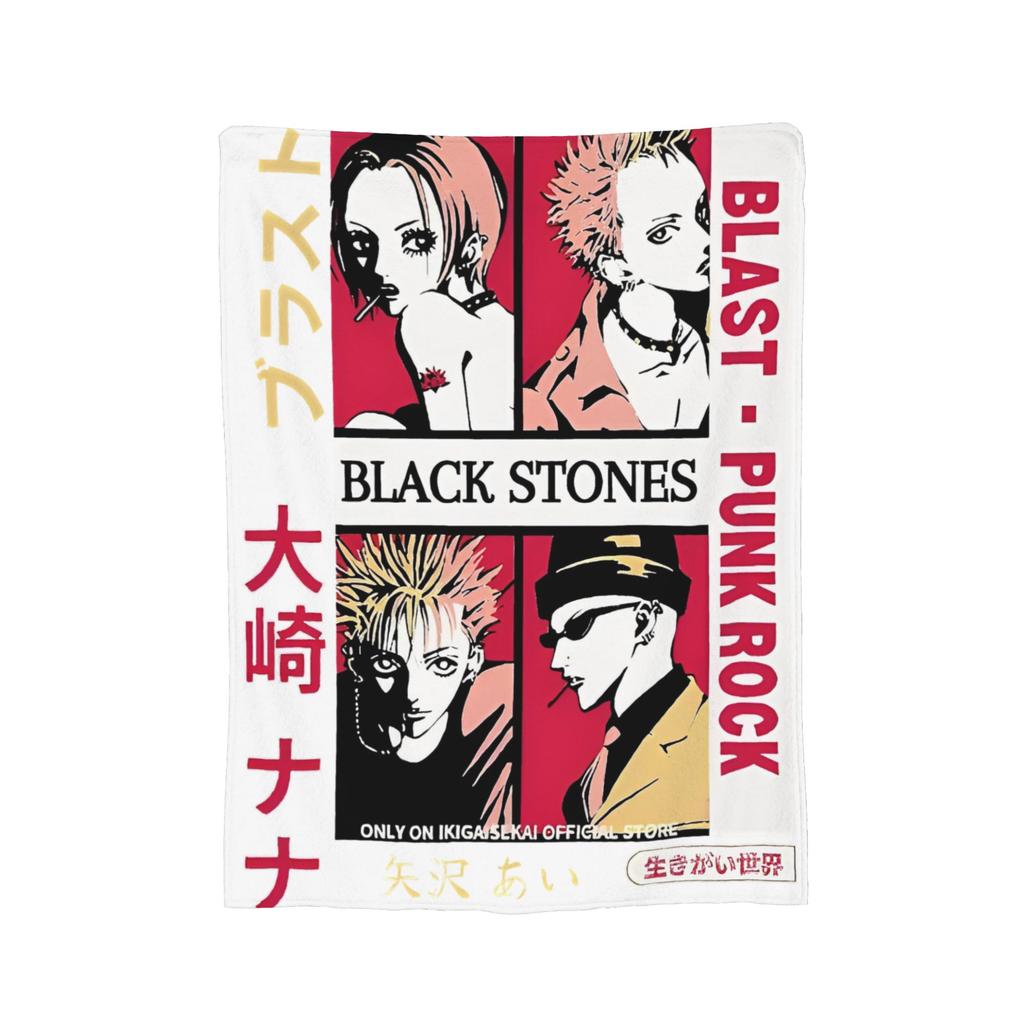 Nana Osaki Anime Blanket Cover Flannel Black Stones Punk Manga Warm Throw Blankets for Bedroom Sofa Bed Rug