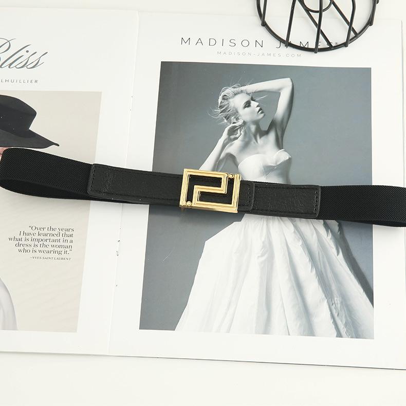 Elastic Elastic Coat Belt Accessories Decorative Dress Suit Waist Seal Women Autumn Winter Tide Summer Black