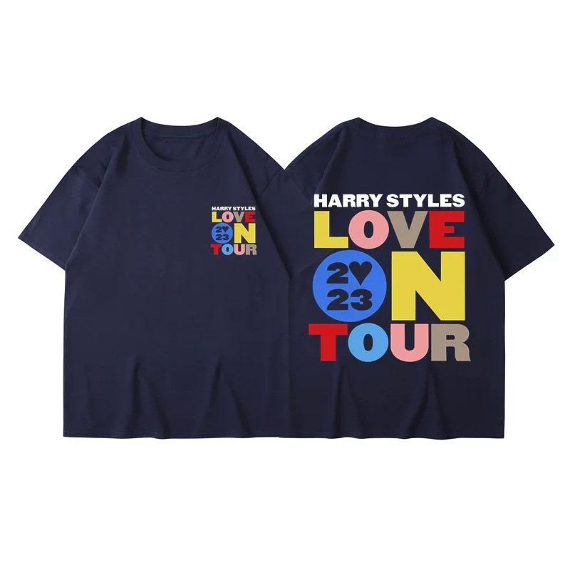 Harry Styles Love On Tour shortsleeved summer pure cotton mens Tshirt shortsleevedY2K hiphop street casual fashion clothing XL