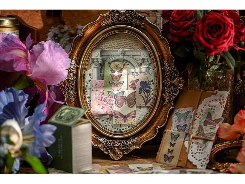 Mr. Paper Retro Collection: Floral & Butterfly Decorative Handbook Material