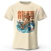 Men's Dragon Ramen Printed T-Shirt 100% Cotton Oversized Anime Graphic Tees for Women Summer Tops Otaku Streetwear