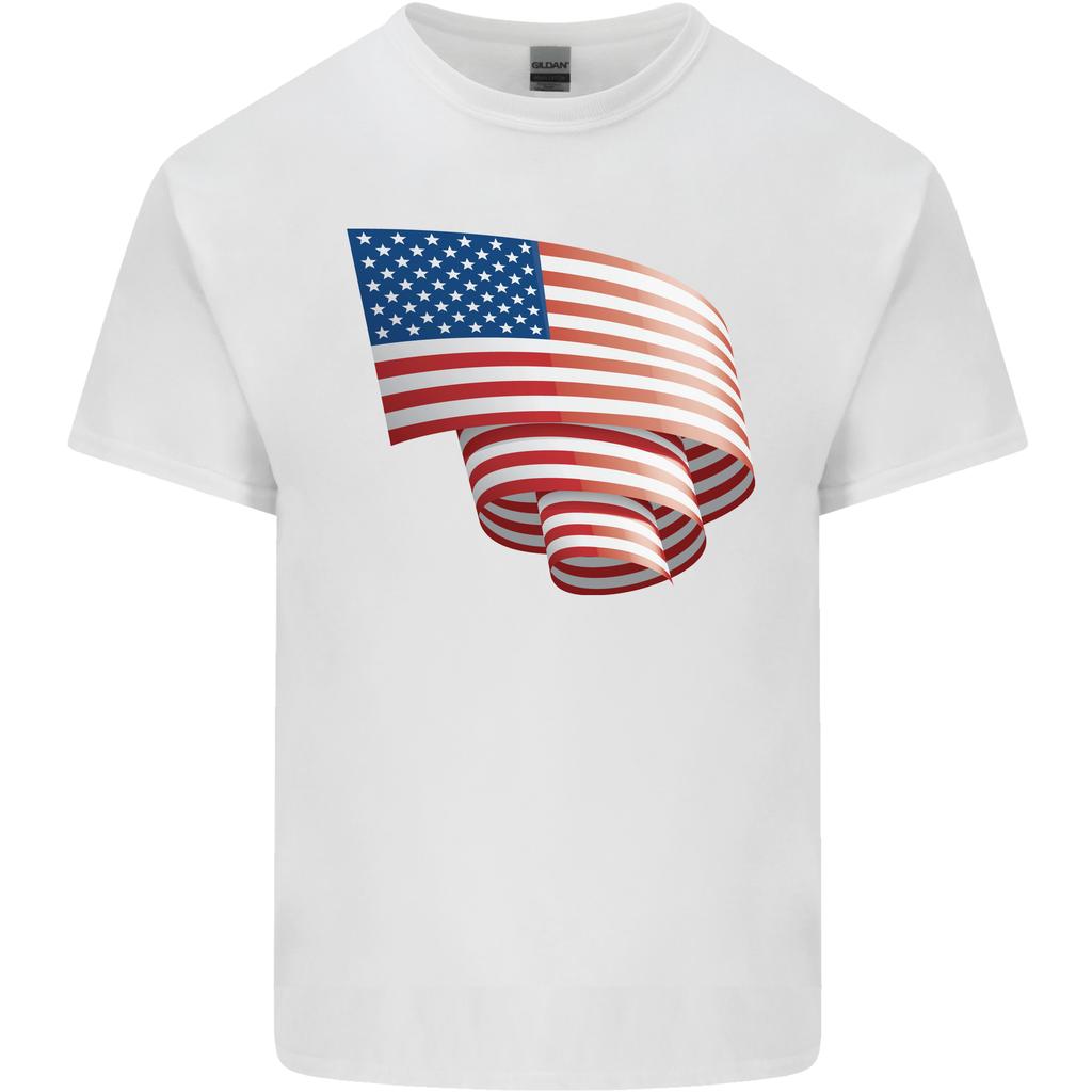 Curled Usa Flag Independence Day Football Unisexs Light Cotton Tshirt