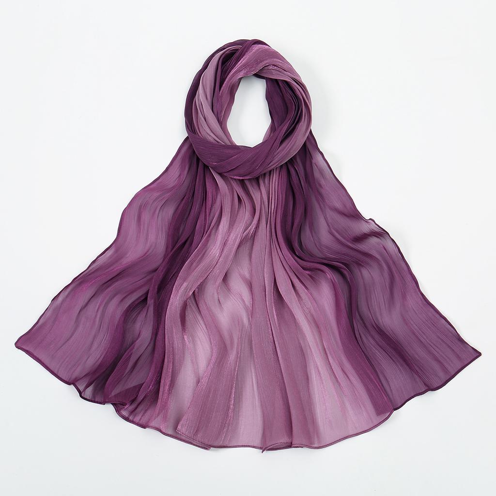Gradient Twinkle Silk Hijab Scarf Muslim Women Hijab Plain Head Wraps Headscarf Shimmer Islam Turban Ramadan Head Cover 180*70Cm