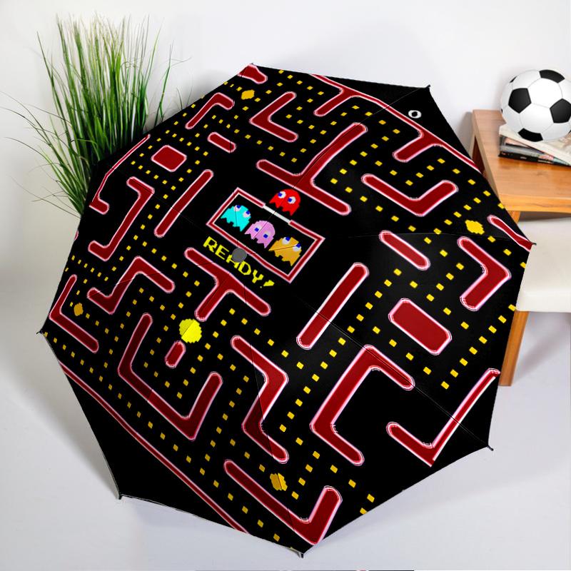 Colorful Game Adventure Umbrella Folding Umbrella, Automatic Umbrella 8-Frame for Travel, Camping Use Gift for Halloween Christmas