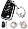 For Chevy Key Fob Cover with Keychain,Premium TPU Full Protection Key Case Shell for Equinox Camaro Cruze Malibu Impala Spark Sonic GMC