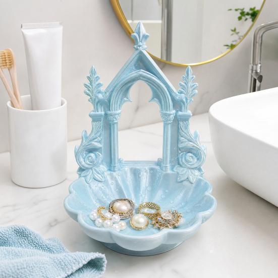 Jewelry Storage Tray with Gothic Arch Pearlescent Design Gothic Themed Jewelry Organizer