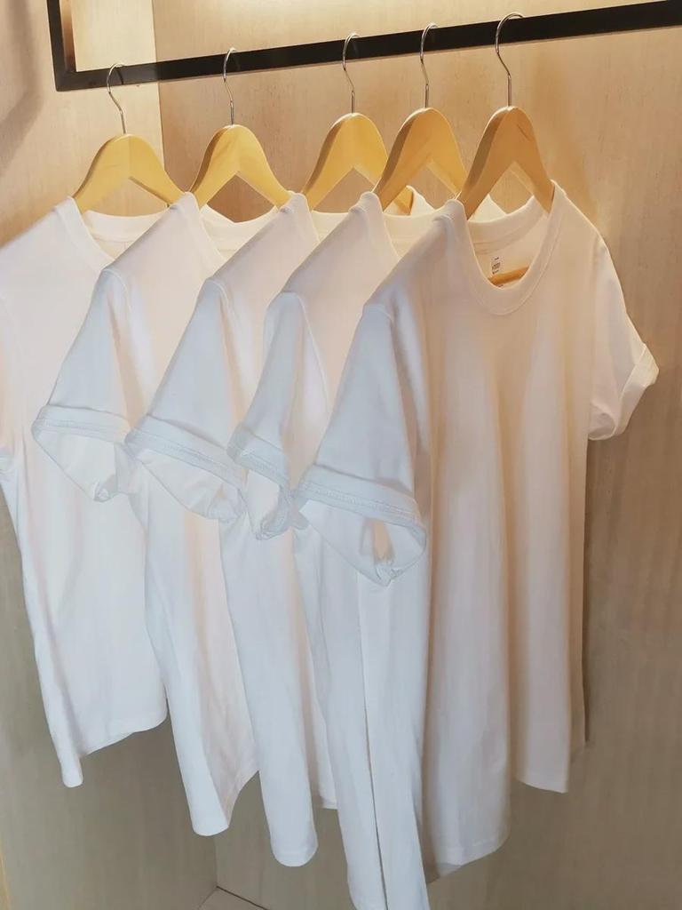 Unisex 200g Japanese Heavyweight Cotton Short-Sleeve T-Shirt - Solid White Blank for Men & Women, Trendy Brand