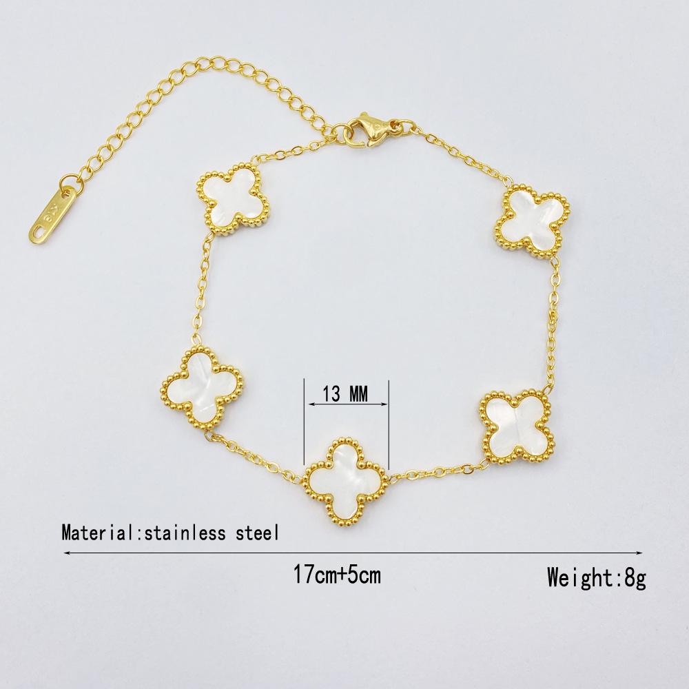 13mm High Quality Non-fading Titanium Steel Four-leaf Clover Bracelet Women's High-grade Fashion Bracelet