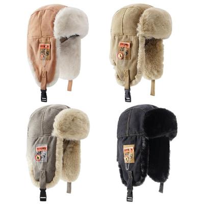 Thicken Winter Earflap Hat Windproof Hat Adult Skiing Walking Trapper Hat