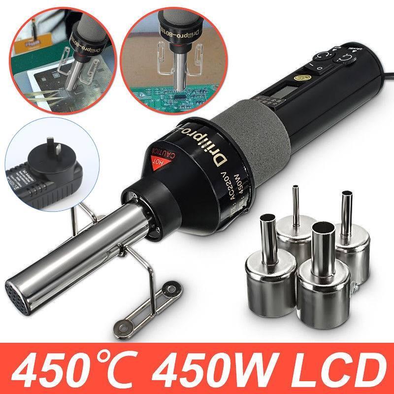 

450w Electronic Lcd Heat Hot Air Gun Desoldering Soldering Station Supplies Plug US