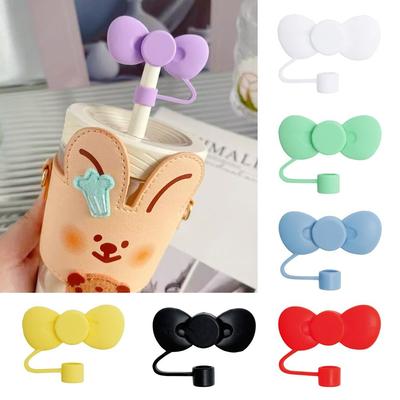 Reusable Drinking Dust Cap Dust-proof Straw Tips Cover New Silicone Straw Plug  Water Glass