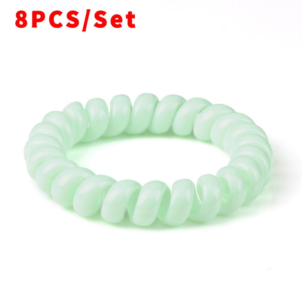 8PCS/Set Fashion Girls Telephone Wire Elastic Hair Bands Hair Ties for Women Ponytail Holder Hair Rope Accessories Gum