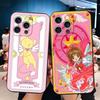 Cardcaptor Sakura Cute Girl Soft Phone Case for iPhone 16 16E 17 Air 15 Pro Max 14 Plus 13 Mini 11 12 7 Black Cover Back Shell