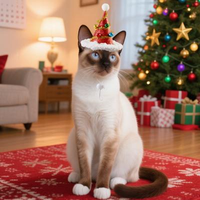 Evcil Hayvan Noel Şapkası Ponponlu ve Çıngıraklı Yılbaşı Ağacı Şapkası Kediler Köpekler için Ayarlanabilir Askılı Simli Noel Baba Şapkası Tatil Partileri Kostüm