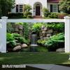2D Stone Pond Green Plant Waterfall Background Cloth Live Stream Portrait Backdrop