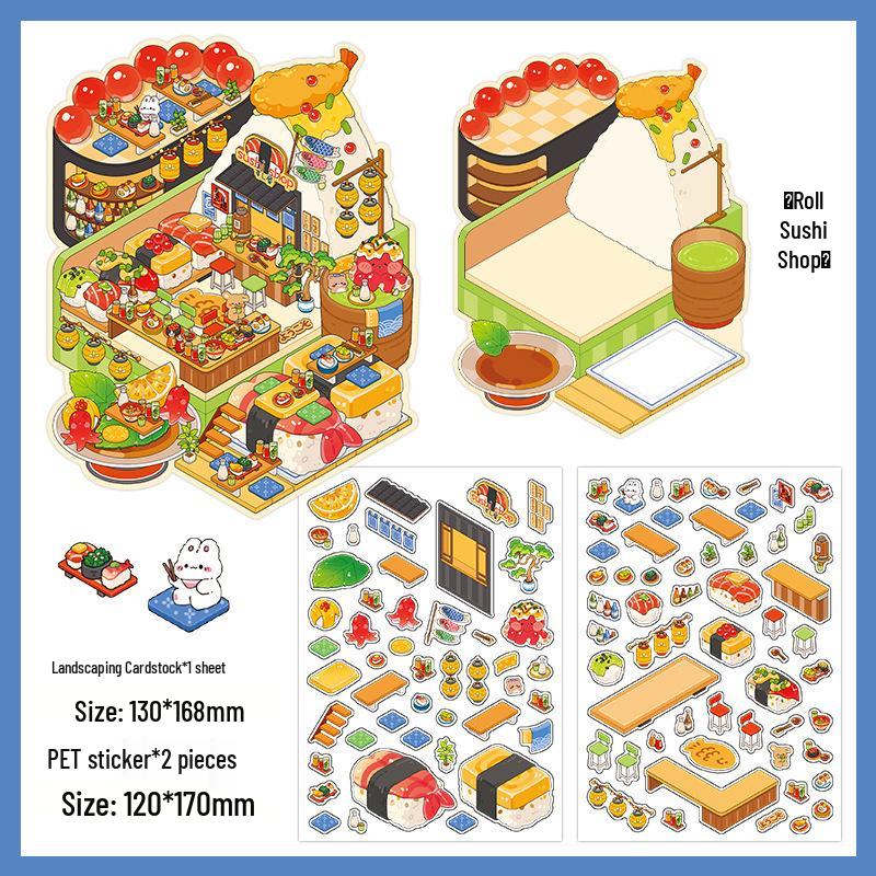 Miniature 3D House Scenery Sticker: Quiet Book Volume 12 by Infeel.MePET2.5D