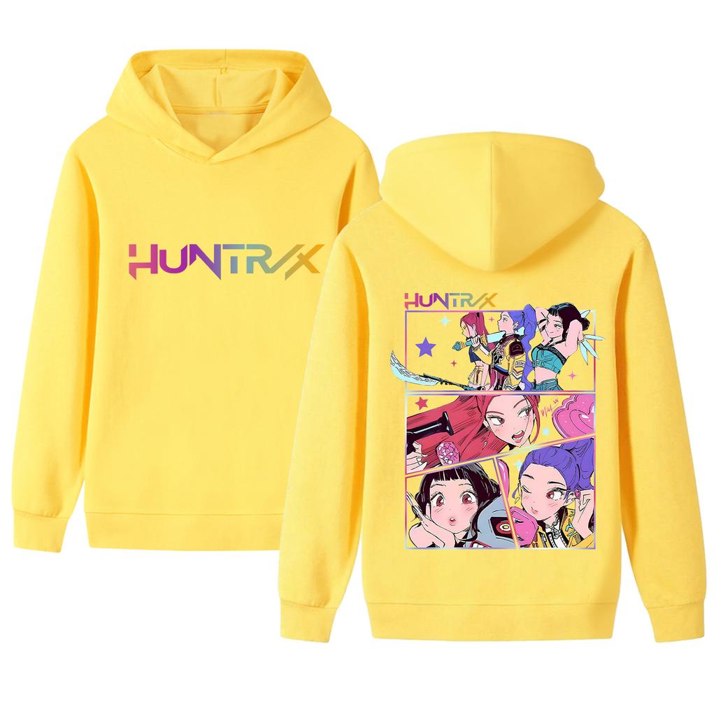 Sudadera con capucha holgada para niños de Kpop Cazador de Demonios Ola Coreana Otoño Invierno Diario Casual Cálida Moderna Trendy Street Top