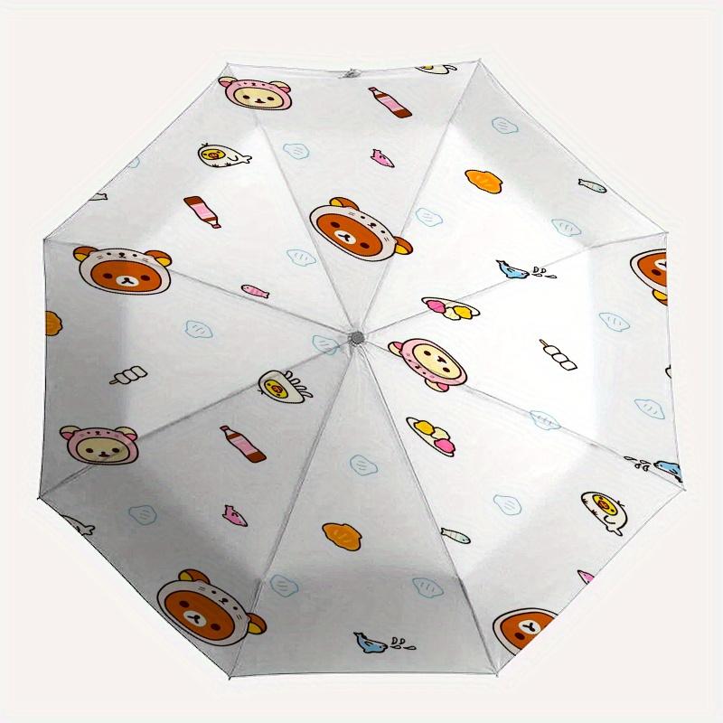 Rilakkuma,Cute Patterns Automatic Umbrella-Foldable, Durable 8-Bone Design, Compact and Stylish, Great for Camping, Halloween, Christmas, Mo