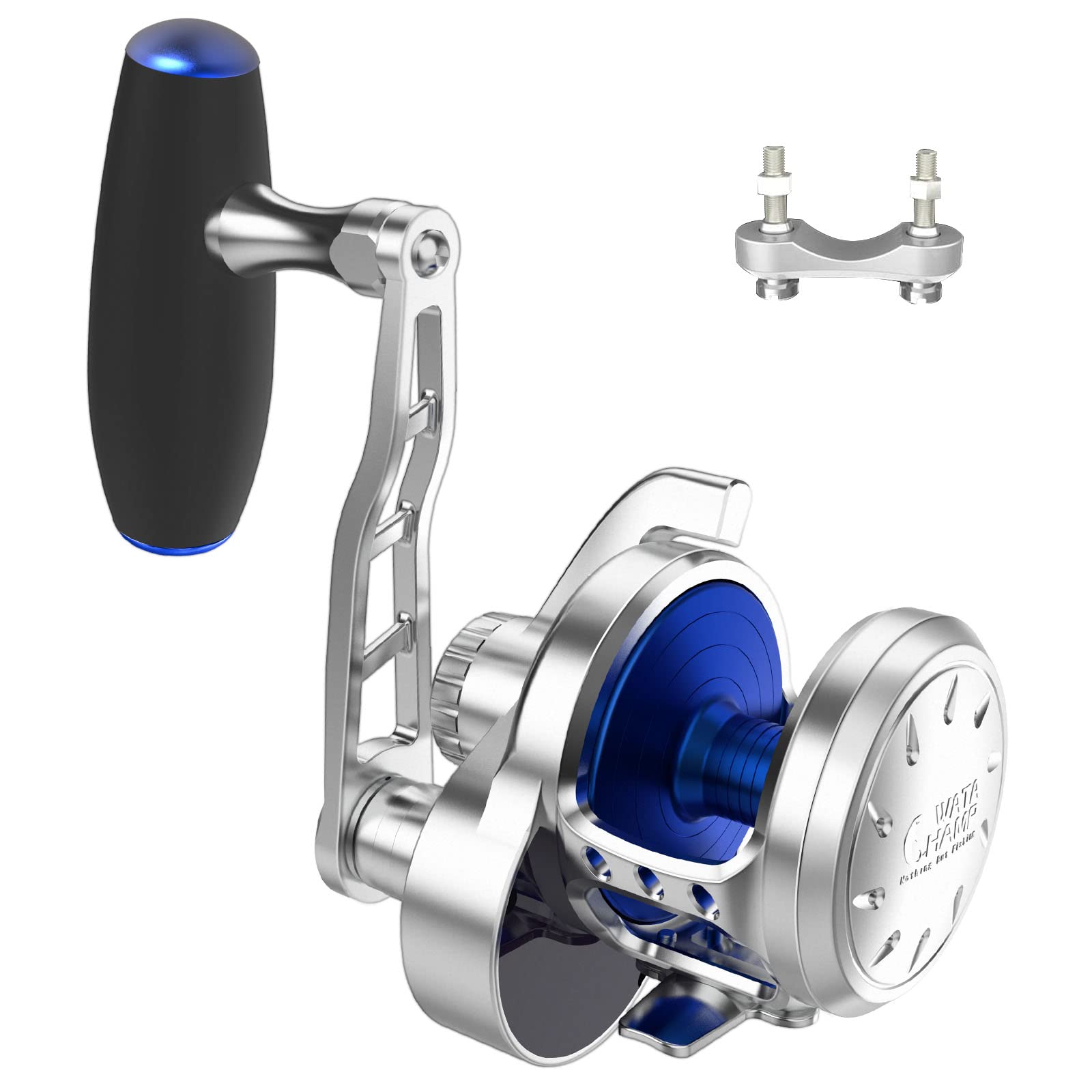 

WATACHAMP Caribbean Jigging Large Game Lever Drag Reel with Power Precision Machined Gear 40kg Max Drag for Sea Boat and Slow Jigging Reel, Handle,