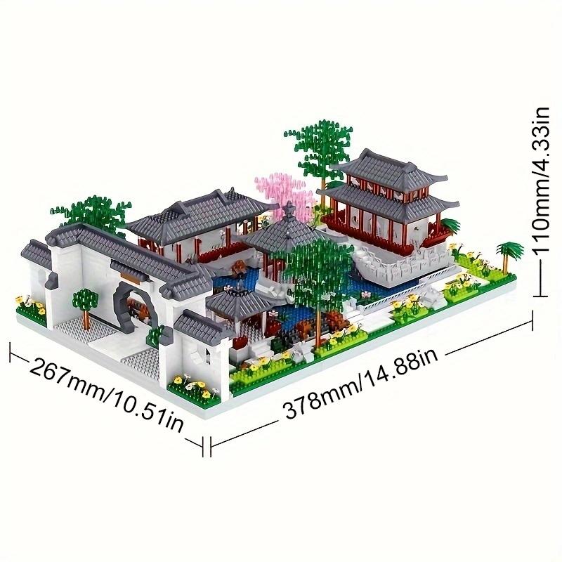 

Сучжоуский сад китайская классическая архитектура микрочастицы строительный блок модель украшение развивающие игрушки